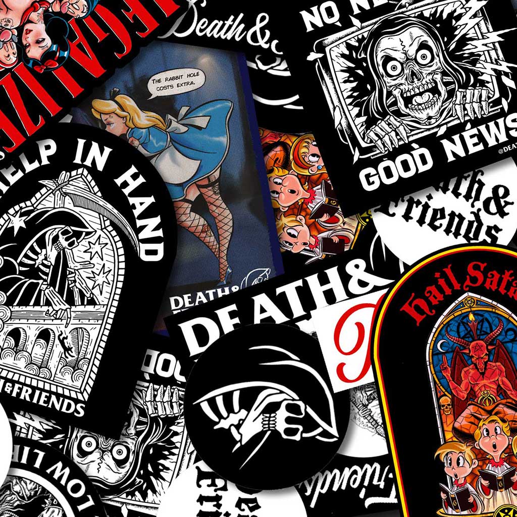 Death and Friends - Stickers - Underground Streetwear Brand UK Punk Clothing or Alternative Clothing Brand 