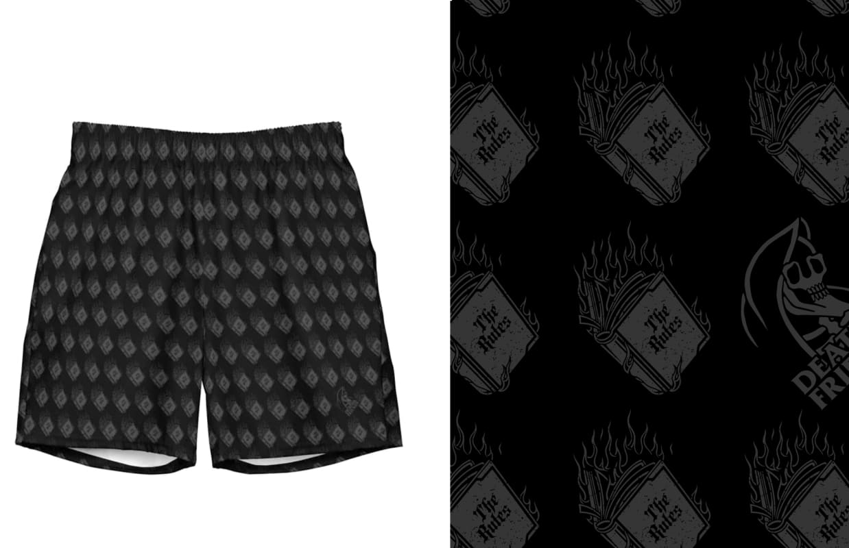 ’Burn the Rules’ Swimming Shorts - Death and Friends