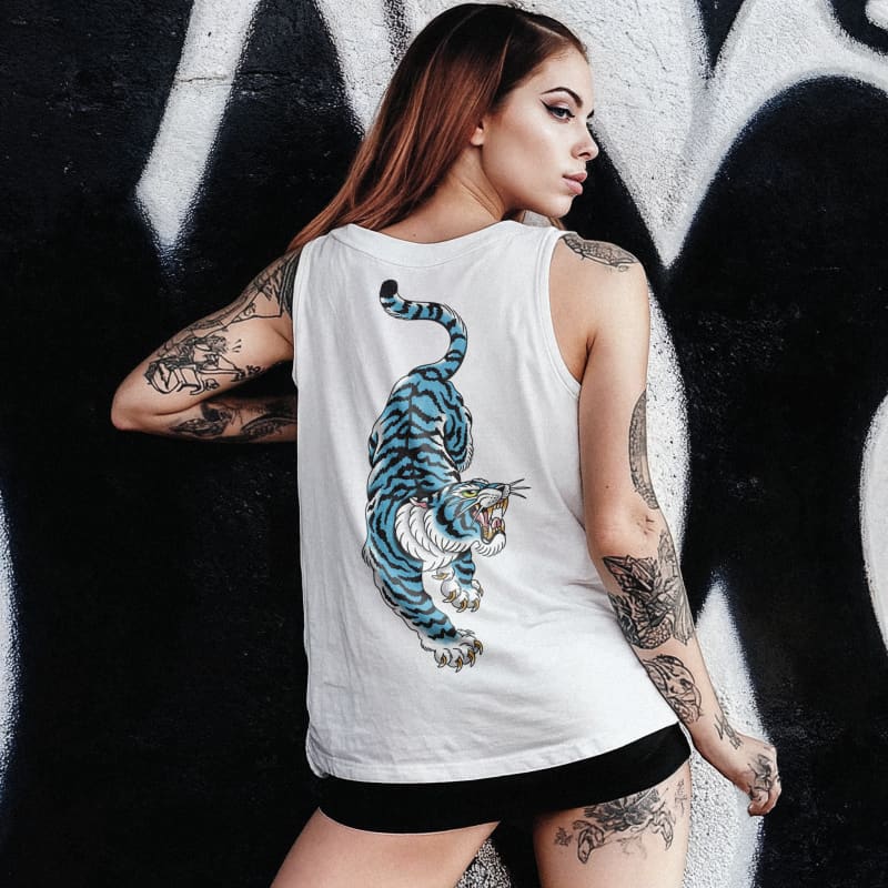 Chels Chelas Muscle Snow Tiger Tattoo Shirt - Tattoo