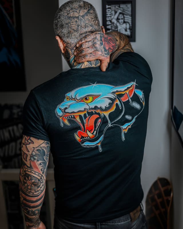 Chrome Panther Tattoo - Death and Friends - Traditional