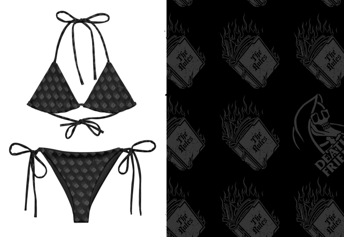 Full Set ’Burn the Rules’ Eco String Bikini - Death