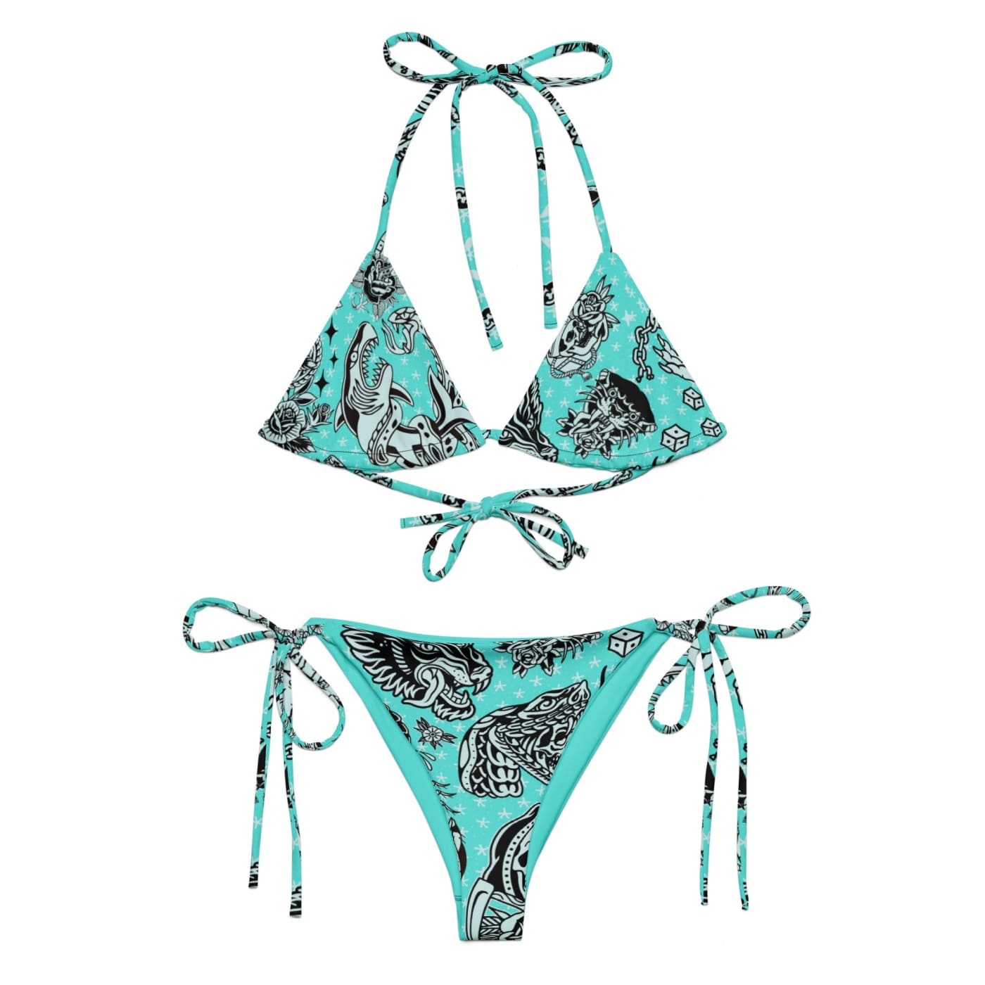 Full set ’Nautical’ Tattoo Eco-Friendly String Bikini