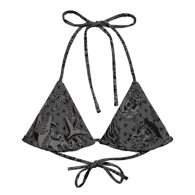 ’Gothic’ Old School Tattoo Recycled String Bikini Top