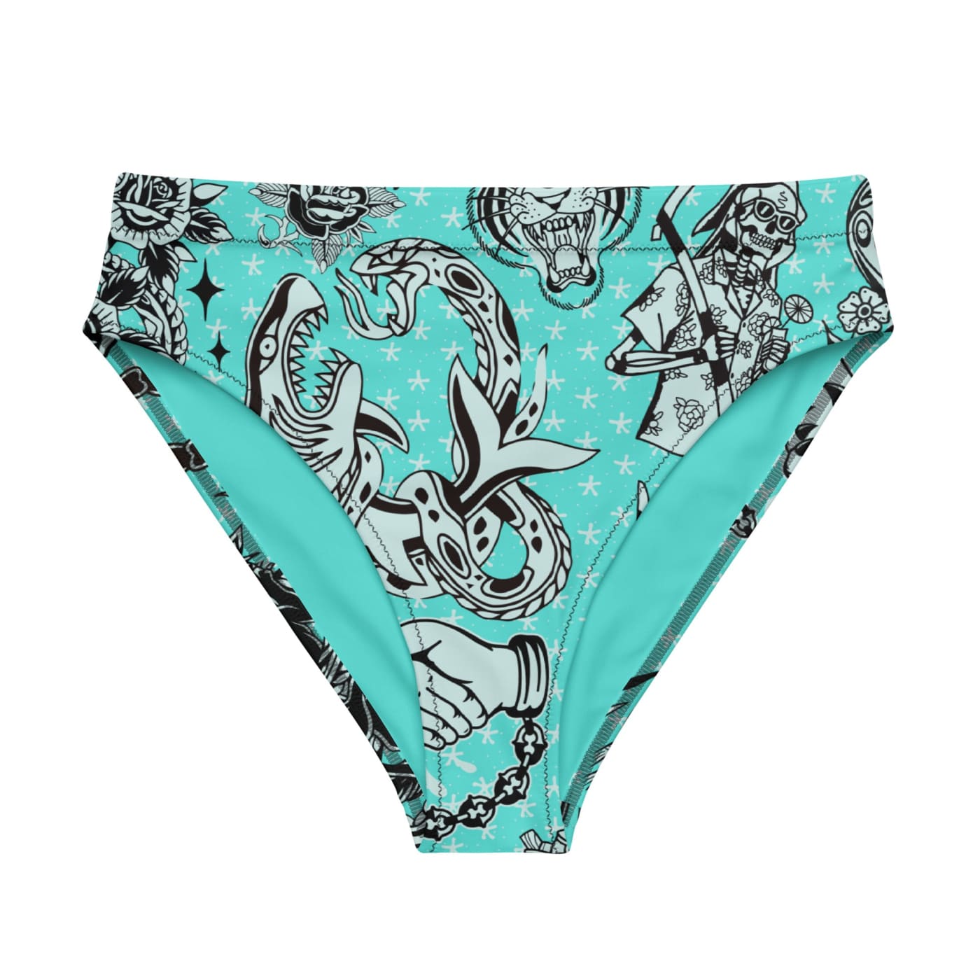 ’Nautical’ Old School Tattoo high-waisted bikini bottom