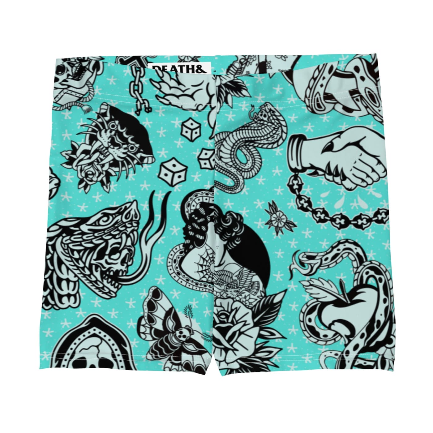 ’Nautical’ Old School Tattoo Yoga Shorts - Death