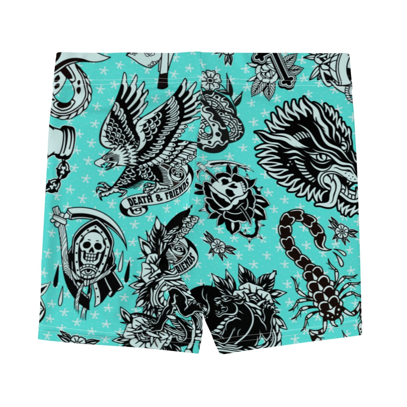 ’Nautical’ Old School Tattoo Yoga Shorts - Death