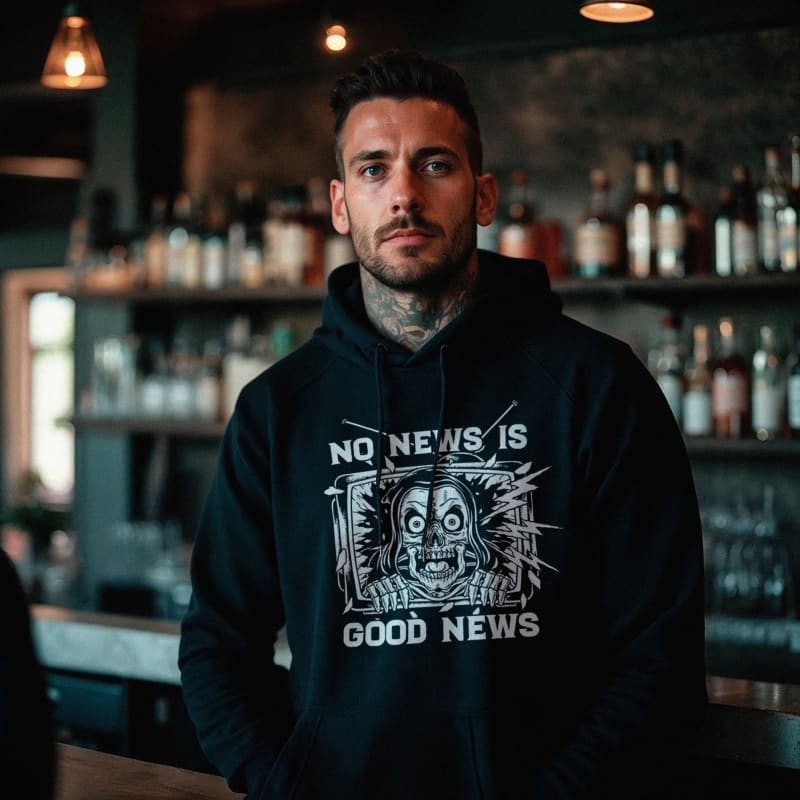 No News is Good News Hooded Sweatshirt - Death and Friends