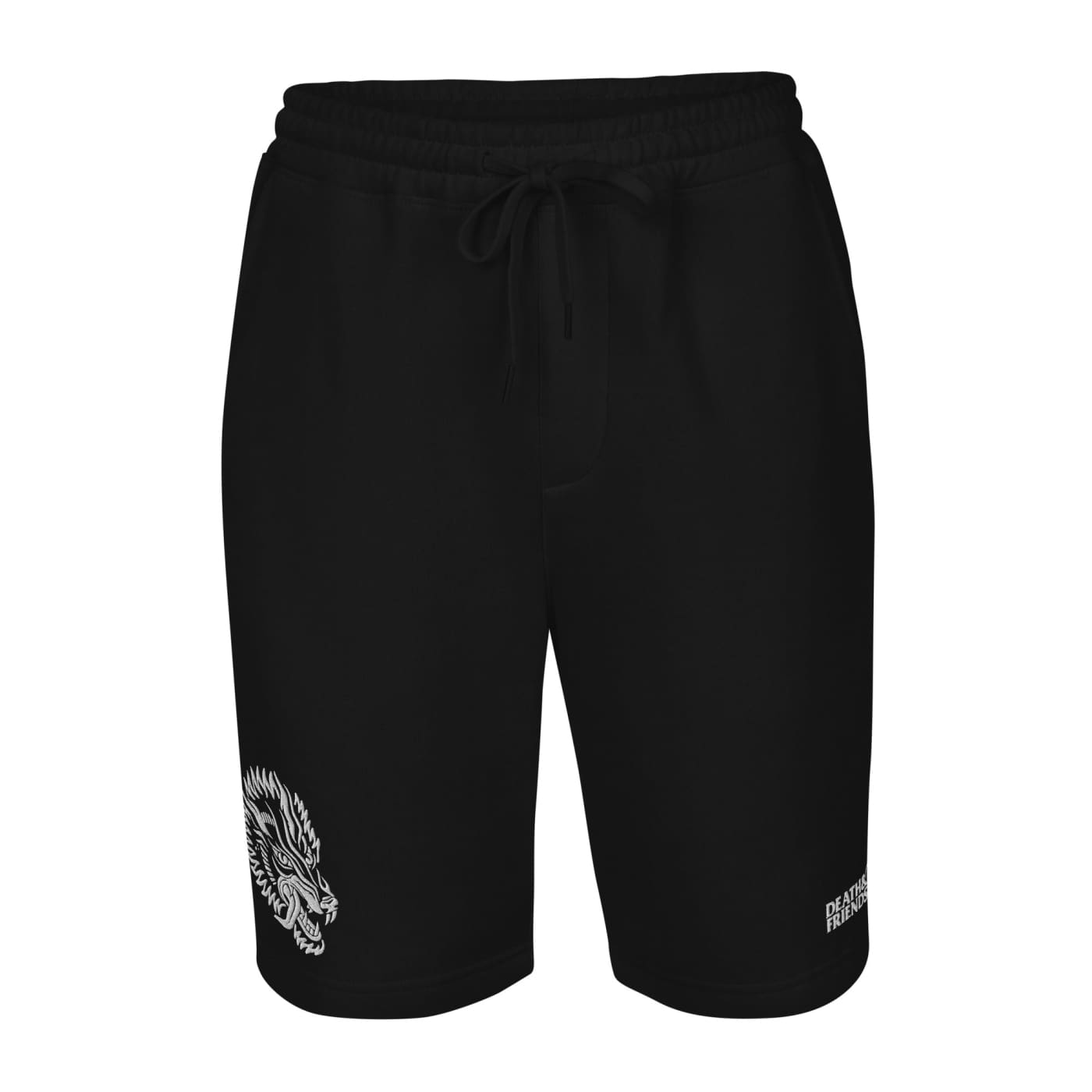 Tattoo Wolf Fleece Jogging Shorts - Punk Gym Clothes & Goth