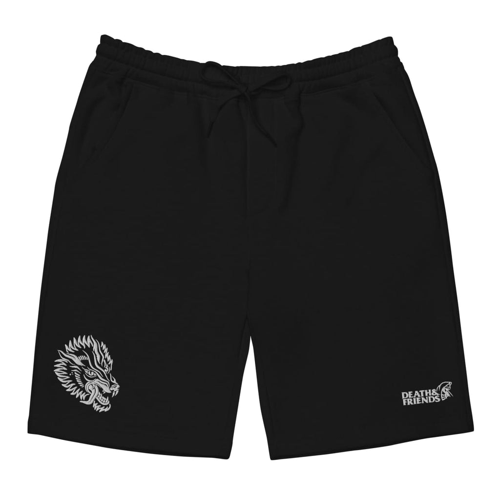 Tattoo Wolf Fleece Jogging Shorts - Punk Gym Clothes & Goth