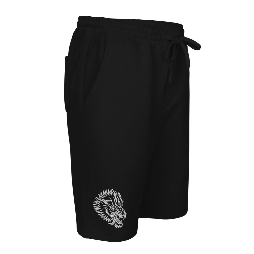 Tattoo Wolf Fleece Jogging Shorts - Punk Gym Clothes & Goth