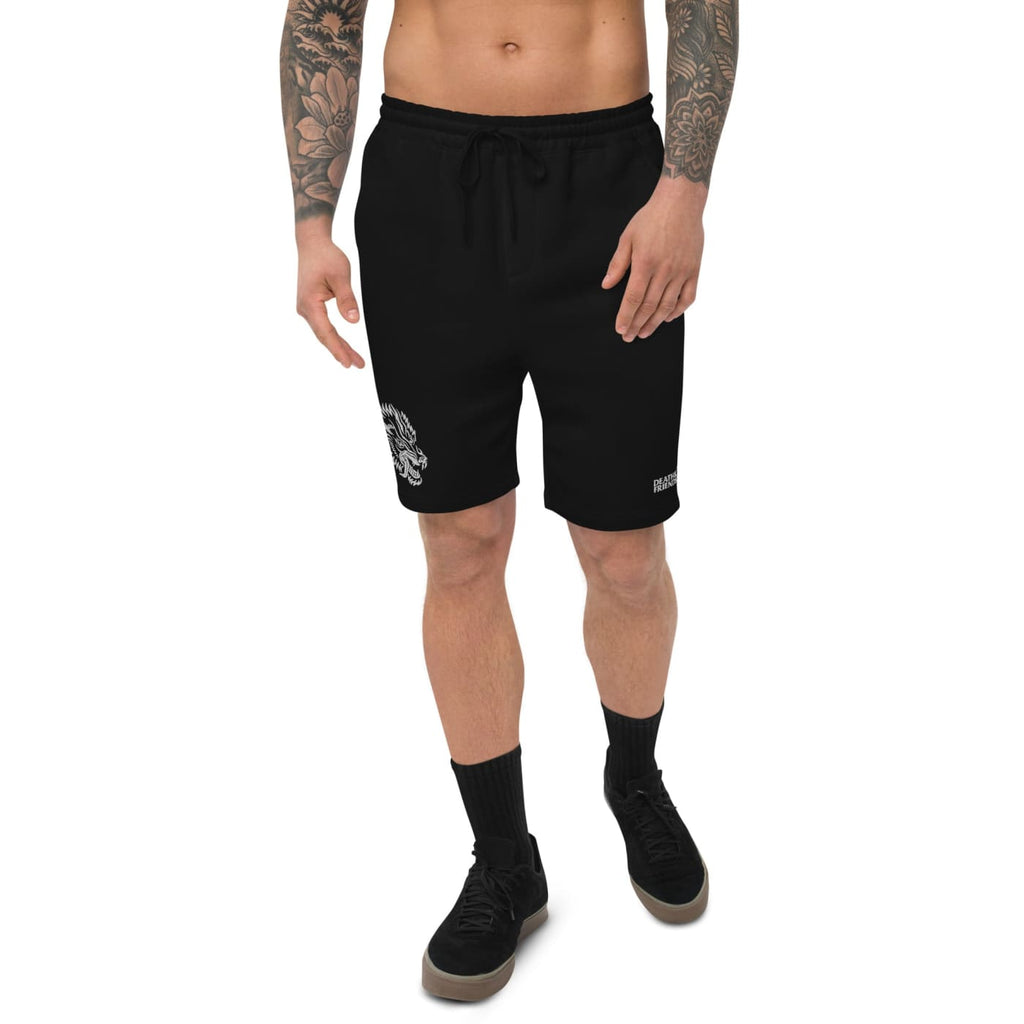 Tattoo Wolf Fleece Jogging Shorts - Punk Gym Clothes & Goth