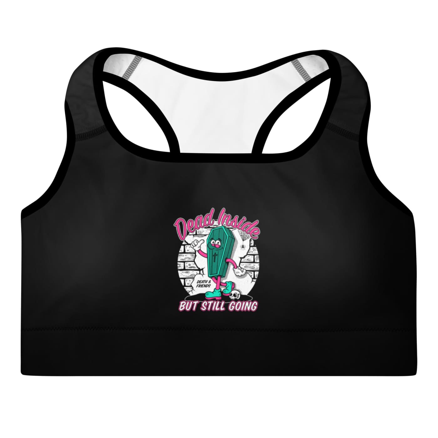 Dead Inside But Still Going Padded Sports Bra - Death &