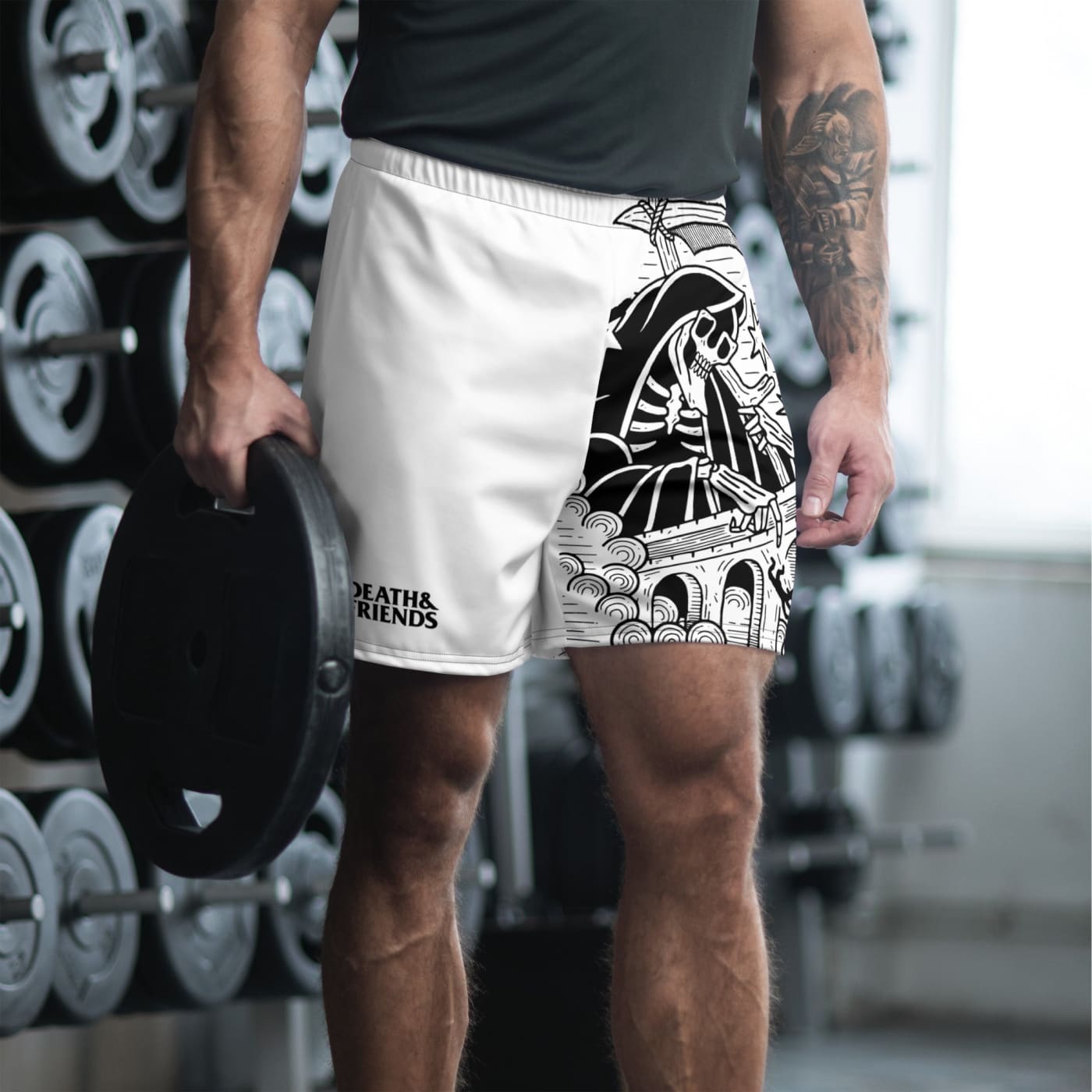 Death & Friends Recycled Athletic Shorts - Punk Gym Clothes