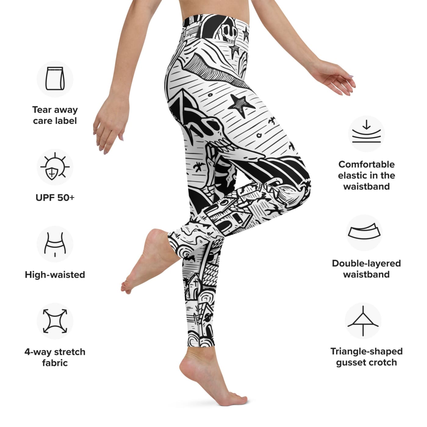 Death & Friends Yoga Leggings - Goth Athletic Wear and Punk