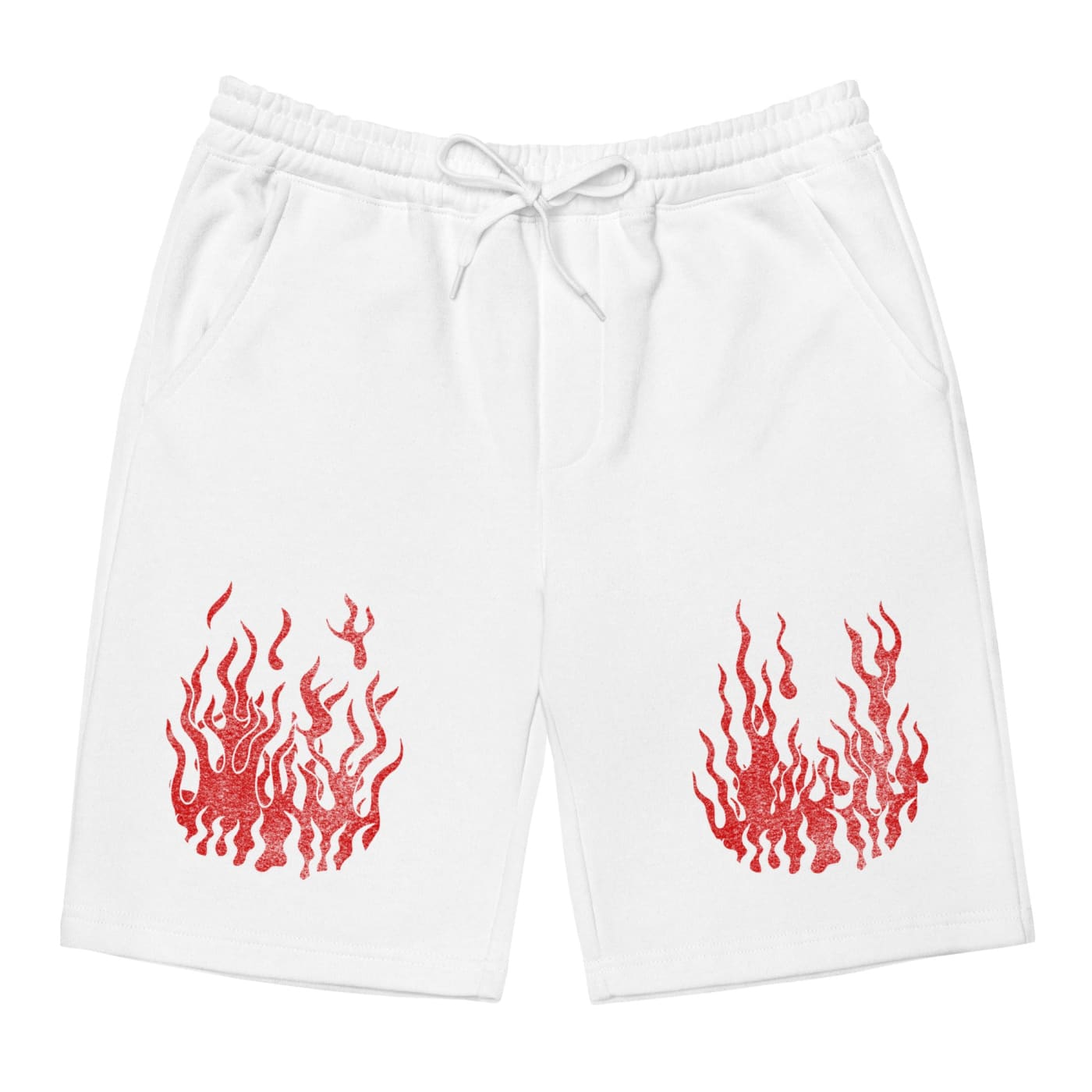 Flaming Men’s Fleece Shorts - Punk Gym Clothes & Goth