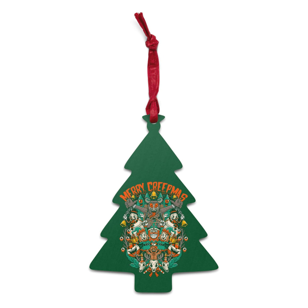 Merry Creepmas Wooden Tree Ornament - Krampus Christmas