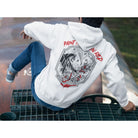 ’Paint the Town Red’ White Zip Up Hoodie Mens / Womens