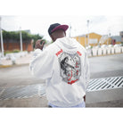 ’Paint the Town Red’ White Zip Up Hoodie Mens / Womens