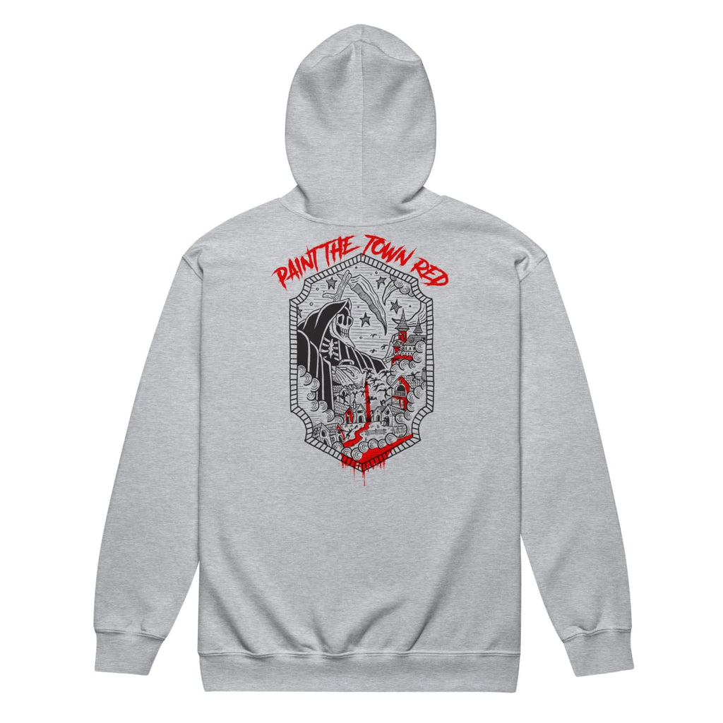 Paint the Town Red White Zip Up Hoodie Mens / Womens - Death
