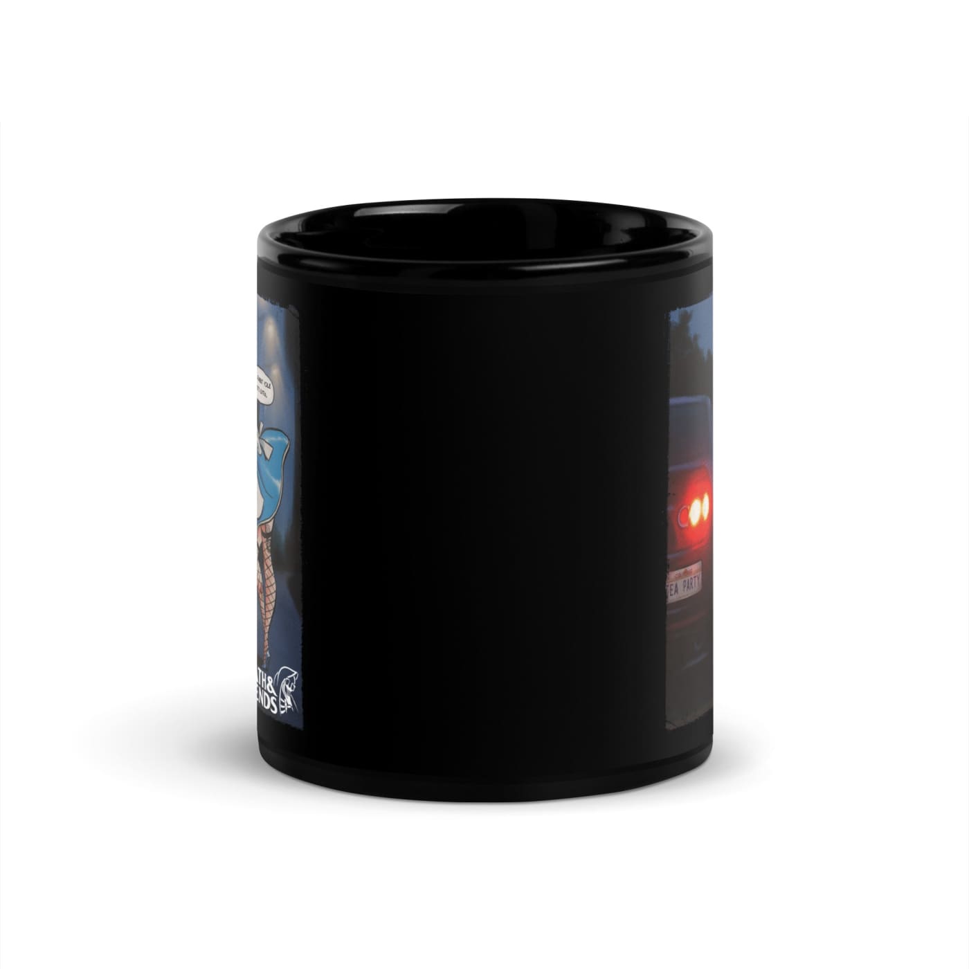 ’The Rabbit Hole Costs Extra’ Black Glossy Mug - Death