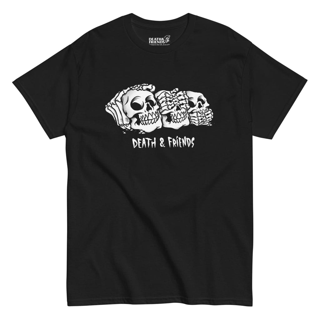 Three Wise Monkey T - shirt - Death and Friends ’Hear