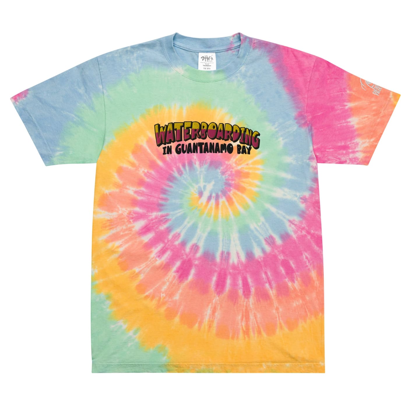 Waterboarding in Guantanamo Bay oversized tie-dye t-shirt