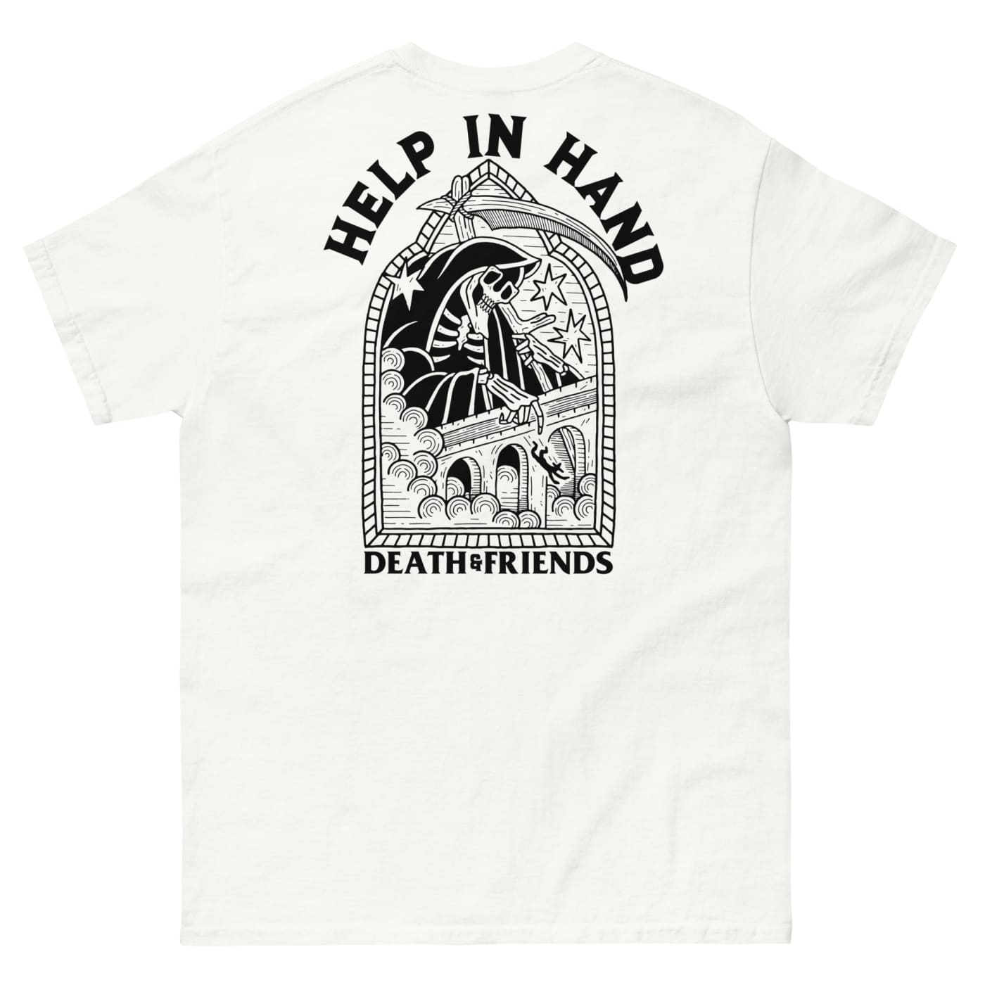 White ’Help in Hand’ t - shirt - Death and Friends