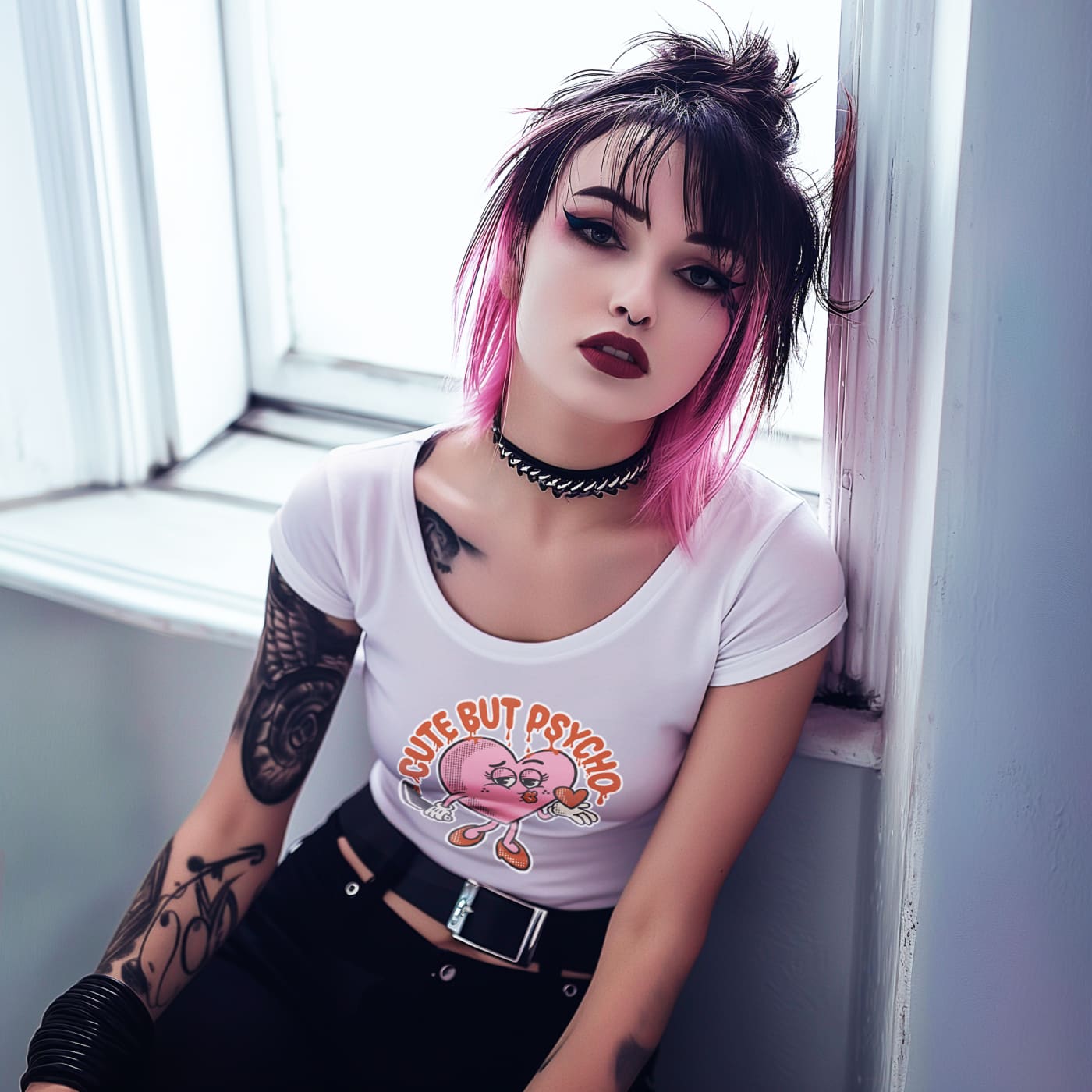 Women’s Cute But Psycho crop top - Death and Friends