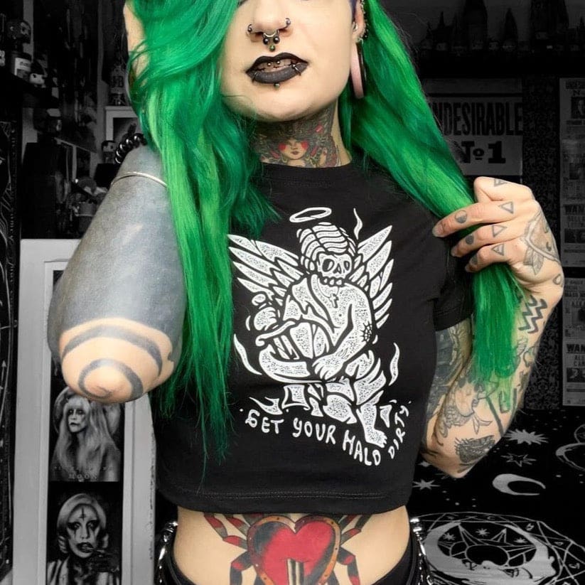 Women’s Get your Halo Dirty Crop Top - Death and Friends