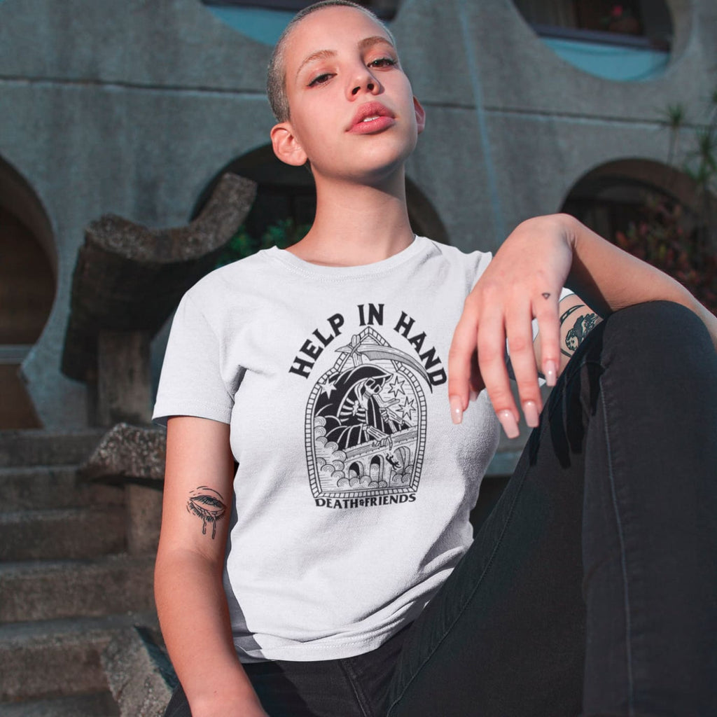 Women’s Help in Hand t - shirt - Death and Friends