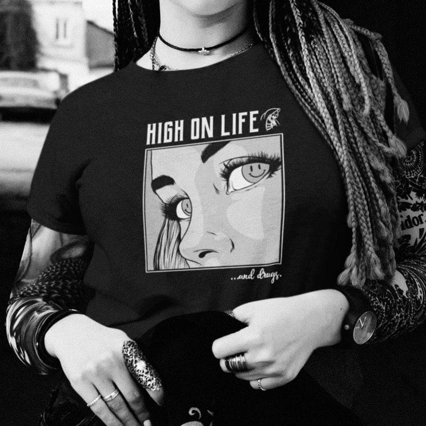 Women’s High on Life Crop Top - Death and Friends Acid