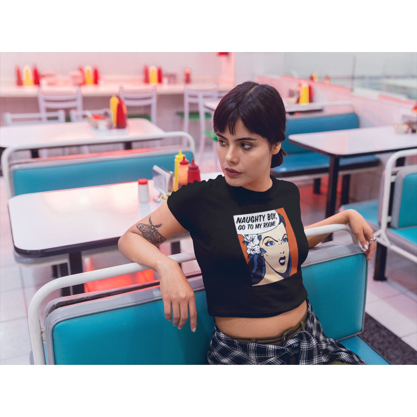 Women’s ’Naughty Boy’ Crop Top - Death and Friends