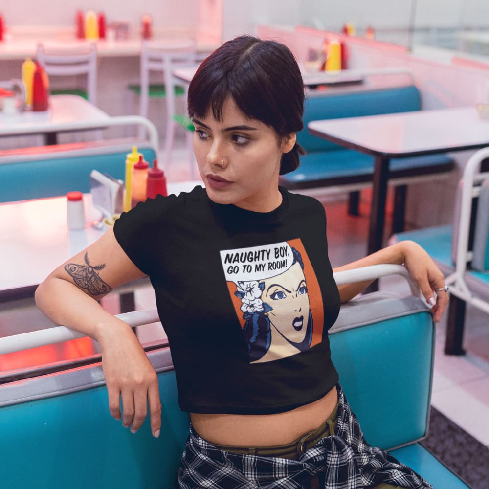 Women’s ’Naughty Boy’ Crop Top - Death and Friends