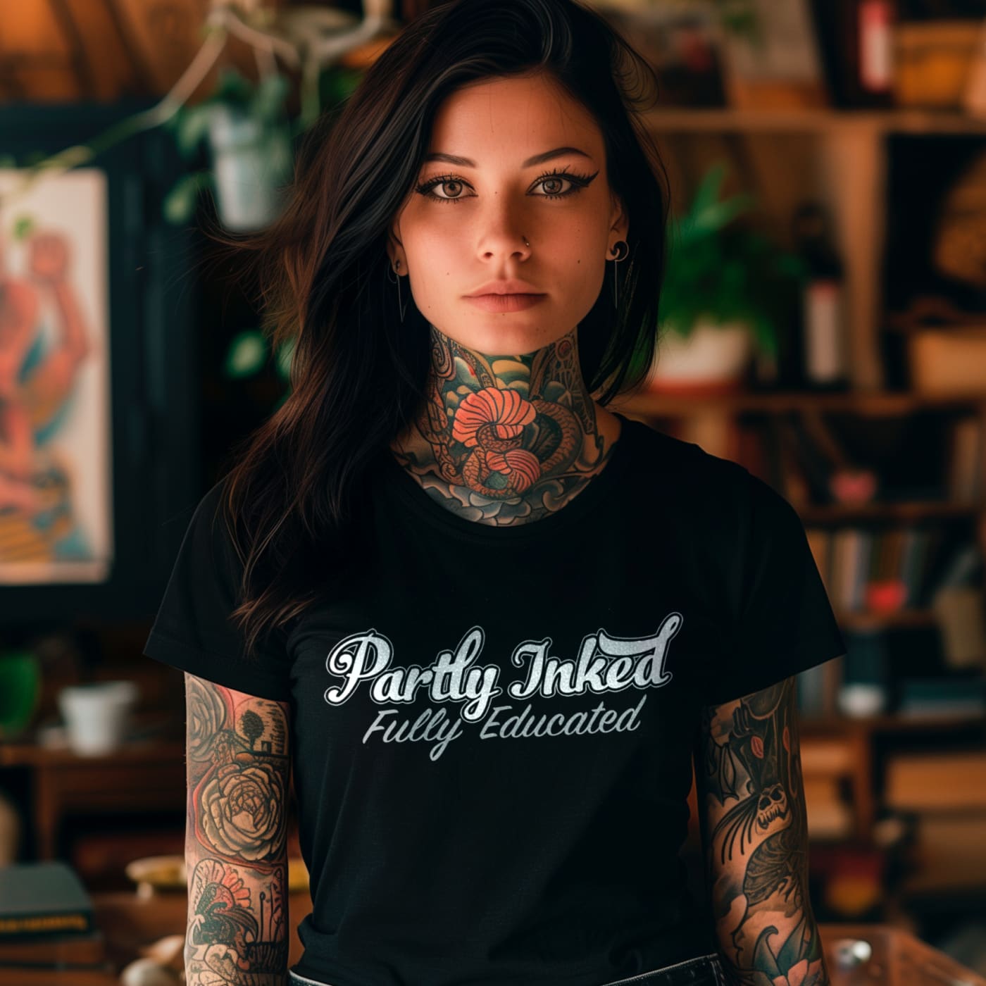 Women’s ’Partly Inked Fully Educated’ T - Shirt