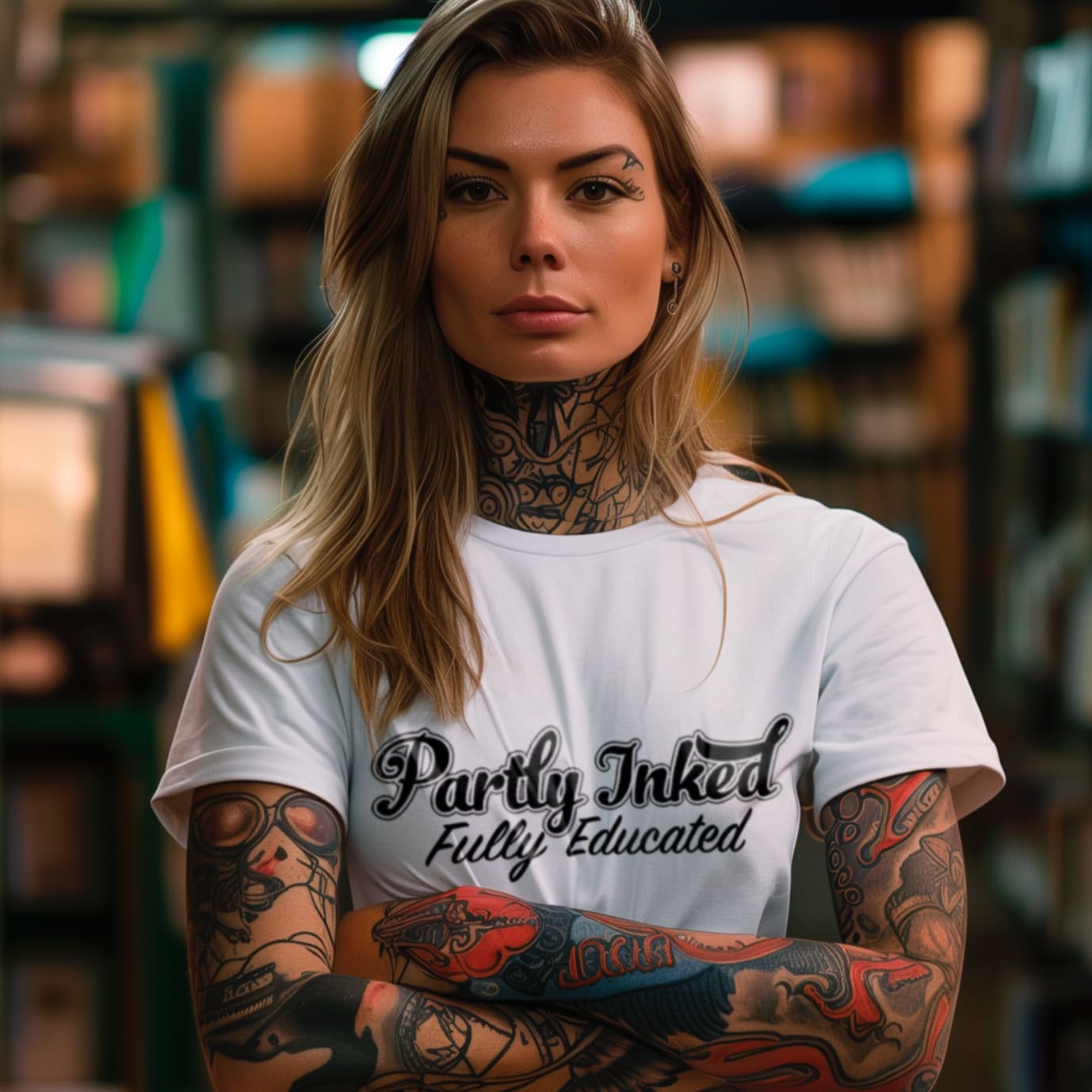 Women’s ’Partly Inked Fully Educated’ T - Shirt