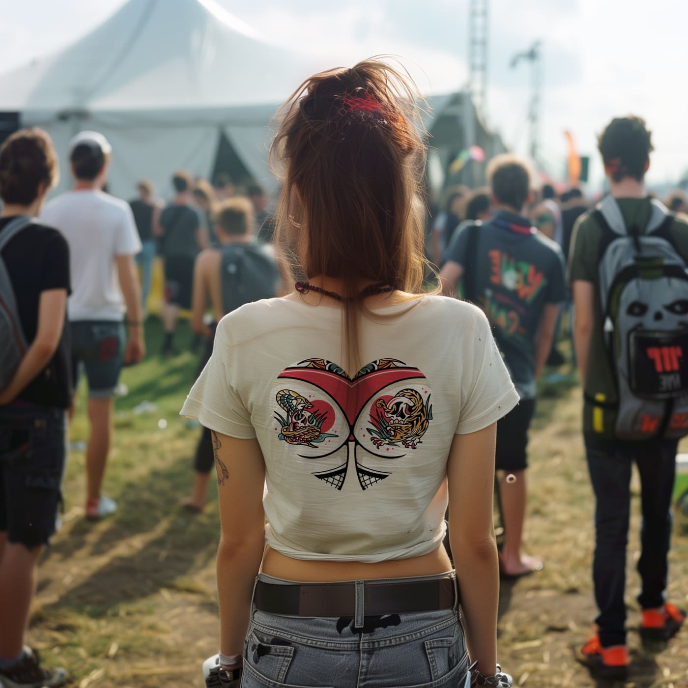 Women’s Tattooed Heart crop top - Death and Friends