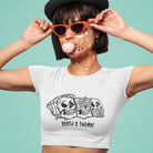 Women’s Three Wise Monkeys Crop Top - Death and Friends