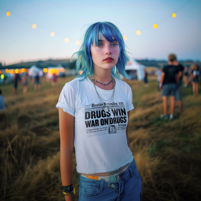 Women’s Drugs Win War on Drugs crop tee - Death