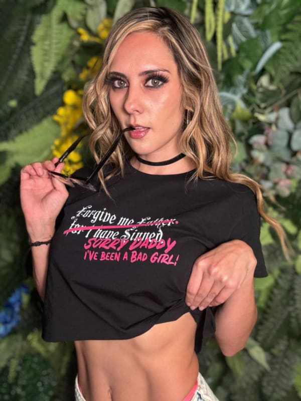 Women’s Forgive me Father... Crop Top - Death and Friend