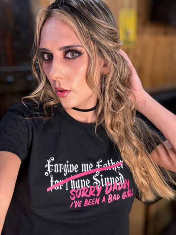 Women’s Forgive me Father... Crop Top - Death and Friend