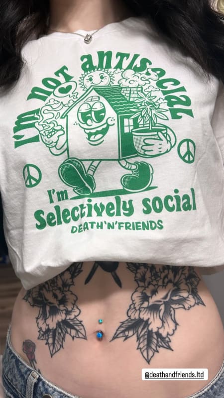 Women’s I’m Not Anti-Social T-Shirt - Death and Friends