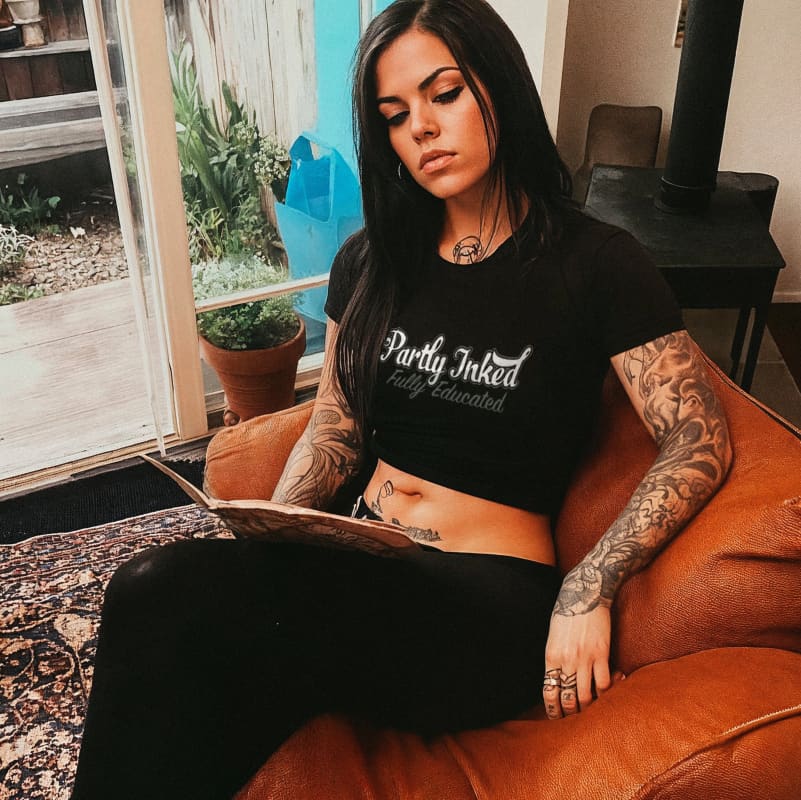 Women’s ’Partly Inked Fully Educated’ T-Shirt - Death