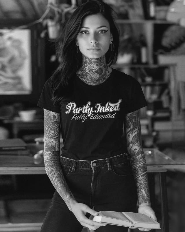 Women’s ’Partly Inked Fully Educated’ T-Shirt - Death